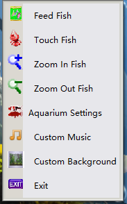 Realistic Koi Aquarium Shortcut Menu