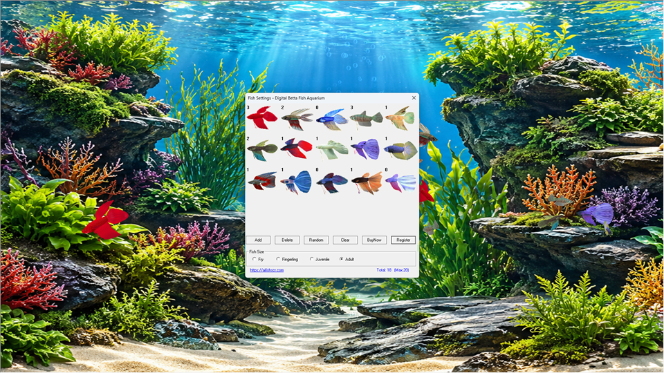 Digital Betta Fish Aquarium