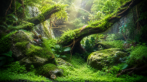 Nature style Cartoon style aquarium landscaping