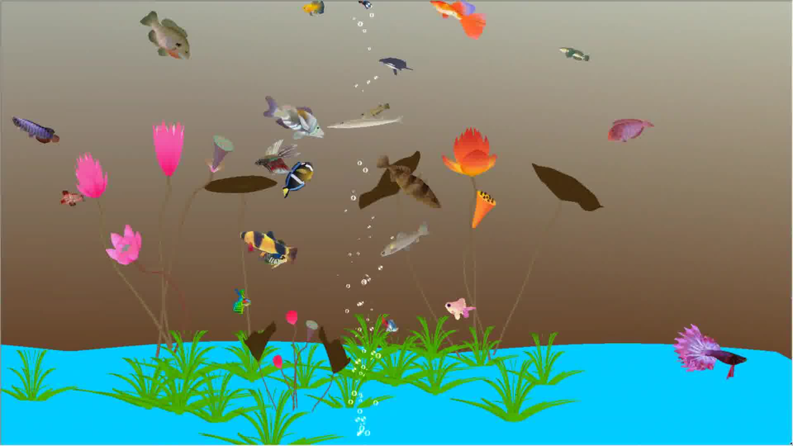 Background of a small aquatic fish tank