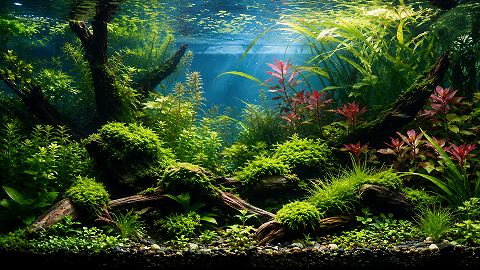 Coral water grass Cartoon style aquarium landscaping
