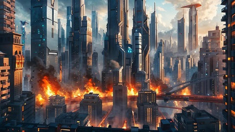 Cyber mechanical style Cartoon style aquarium landscaping