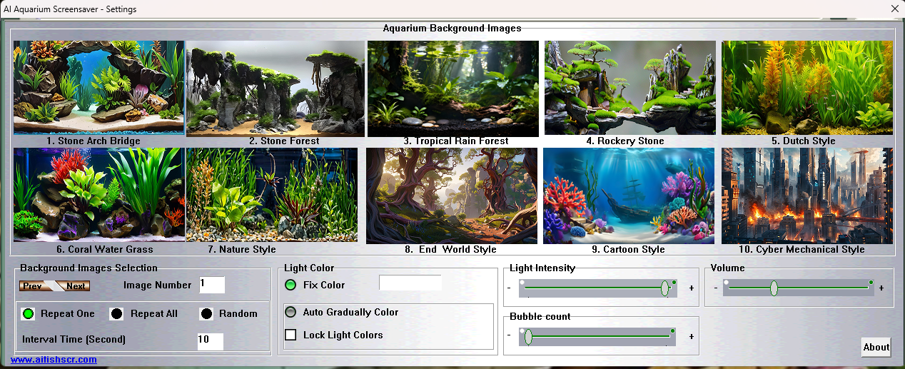 AI Aquarium Screensaver Settings