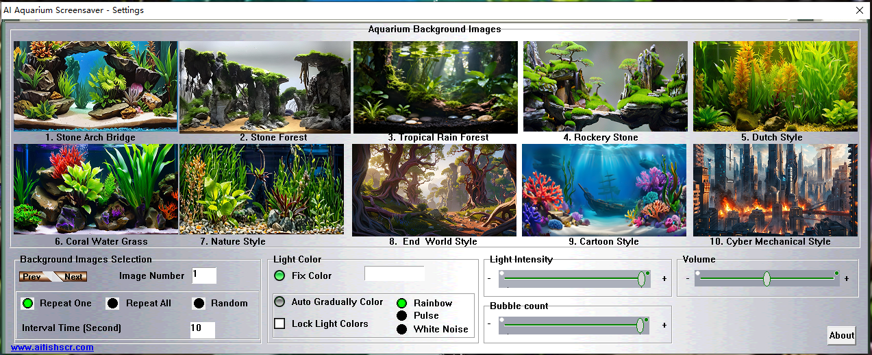 AI Aquarium Screensaver Settings