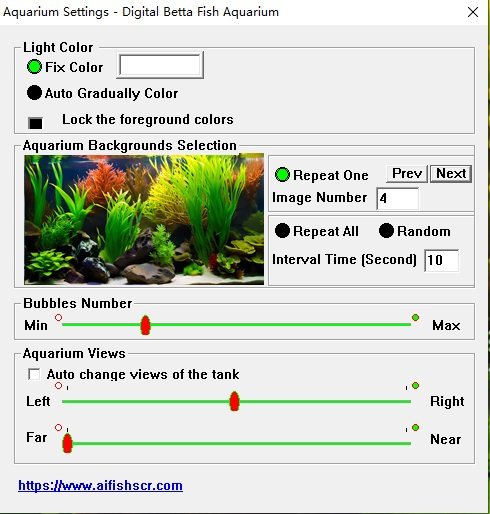 Digital Betta Fish Aquarium Settings