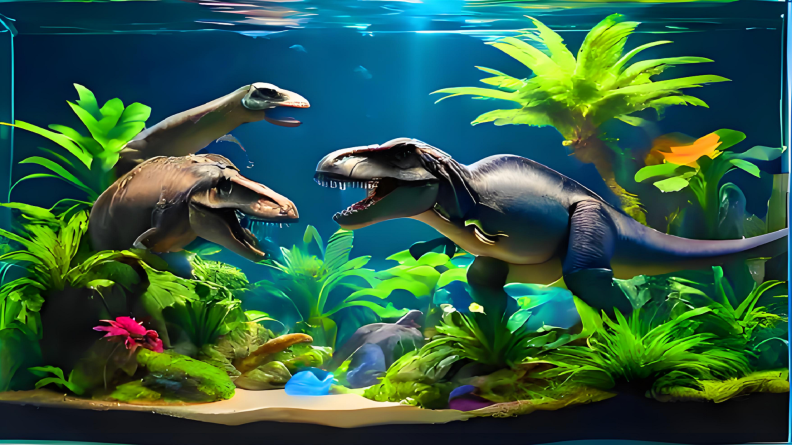 Jurassic-inspired aquascape