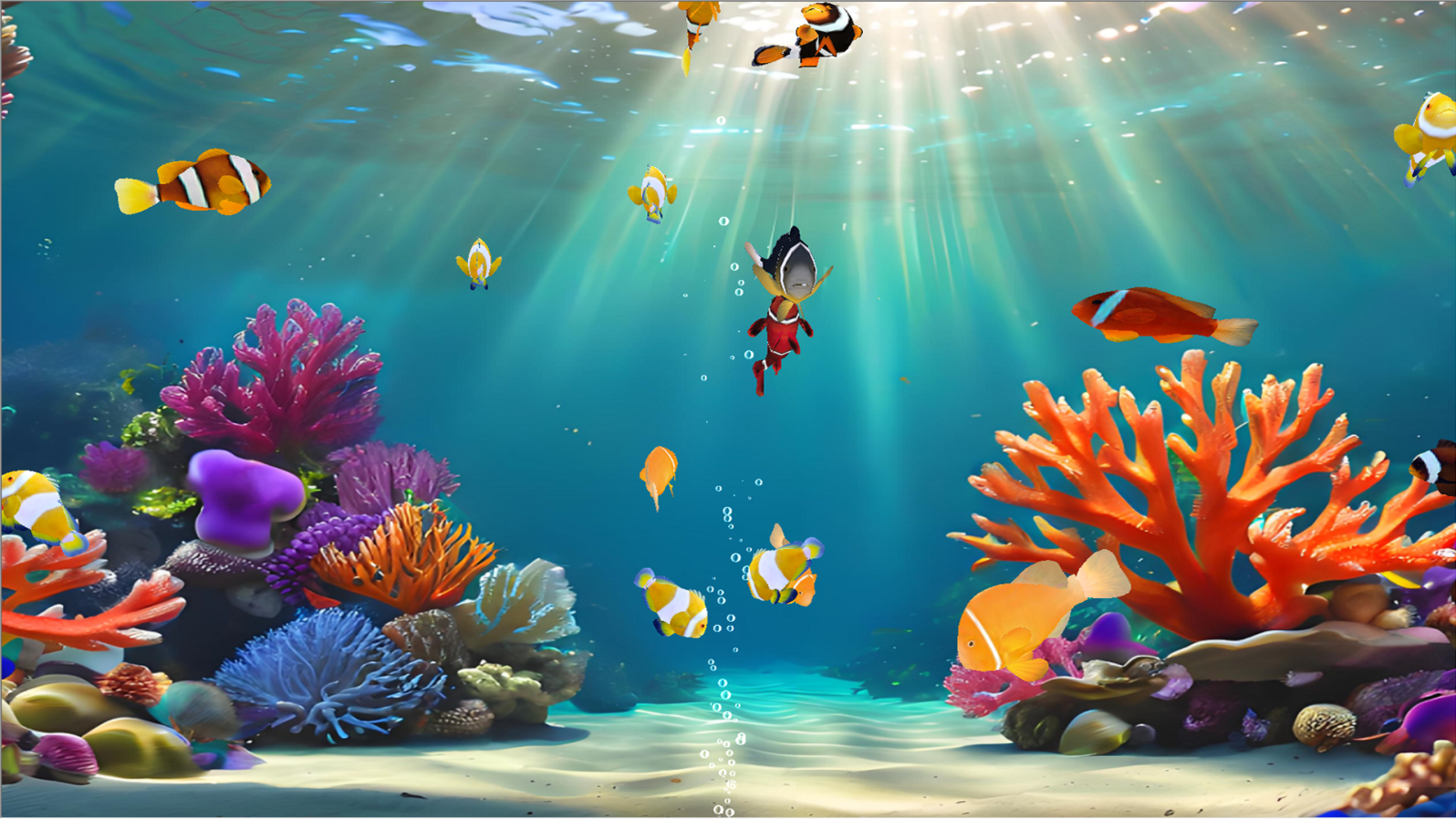 Virtual 3D Coral Clownfish Tank