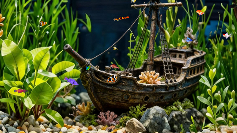 Nature style Cartoon style aquarium landscaping